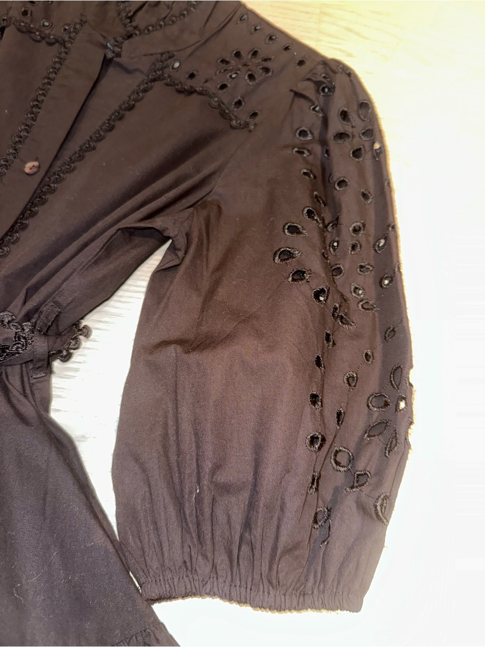 Avec Les Filles Eyelet Midi Dress with Waist Tie - Picture 5 of 9
